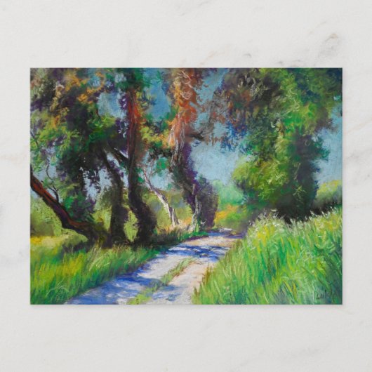 Zonovergoten Olijfgaard Pastel Landschap Briefkaart (Voorkant)