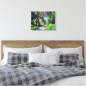 Zonovergoten Olijfgaard Pastel Landschap Canvas Afdruk (Insitu (Slaapkamer))