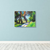 Zonovergoten Olijfgaard Pastel Landschap Canvas Afdruk (Insitu (Houten vloer))
