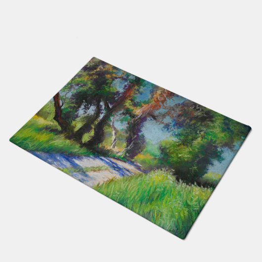 Zonovergoten Olijfgaard Pastel Landschap Deurmat (Schuin)