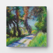 Zonovergoten Olijfgaard Pastel Landschap Fotoplaat (Voorkant)