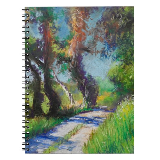 Zonovergoten Olijfgaard Pastel Landschap Notitieboek (Voorkant)