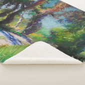 Zonovergoten olijfgaard pastel landschap sherpa deken (3/4)