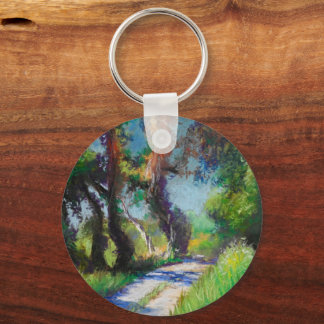 Zonovergoten Olijfgaard Pastel Landschap Sleutelhanger