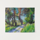 Zonovergoten Olijfgaard Pastel Landschap Wandkleed (Voorkant (horizontaal))