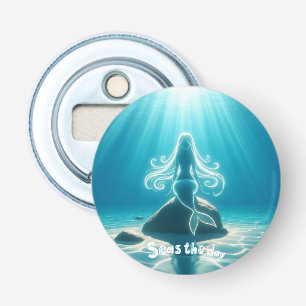 Zonovergoten, onderwater zeemeermin button flesopener