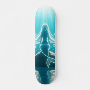 Zonovergoten, onderwater zeemeermin persoonlijk skateboard