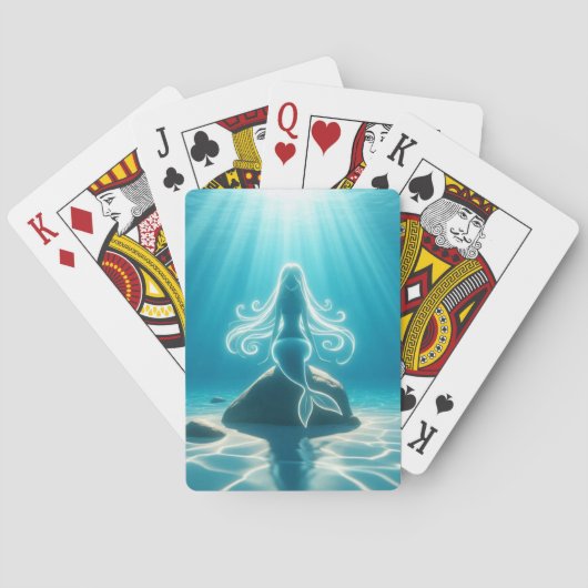 Zonovergoten, onderwater zeemeermin pokerkaarten (Achterkant)