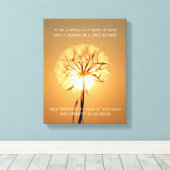 Zonovergoten paardenbloem Inspirerend Natuur Poëzi Canvas Afdruk (Insitu (Houten vloer))