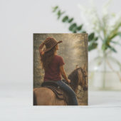 Zonovergoten pad | Paardenkunst | Briefkaart (Staand voorkant)