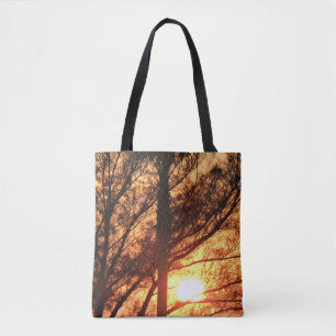 Zonovergoten Palmbomen Warme Horizon Tote Bag