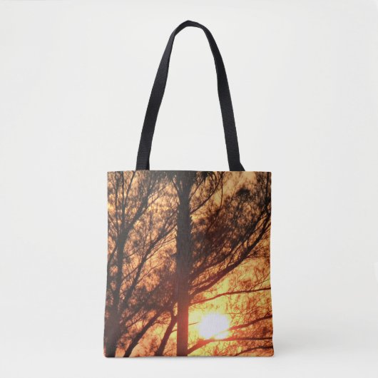 Zonovergoten Palmbomen Warme Horizon Tote Bag (Voorkant)