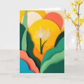 Zonovergoten Papierbloei Kaart (Gele Bloem)
