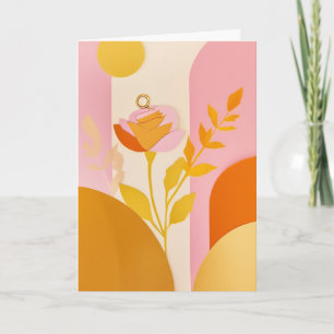 Zonovergoten papieren bloemen kaart