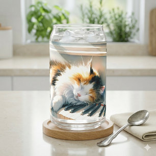 Zonovergoten Piano Kat Cottagecore Droom Blikvorm Glas