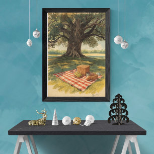 Zonovergoten Picknick – Vintage Platteland Reizen  Poster