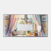 Zonovergoten raam cottage wilde bloemen bureaumat (Keyboard & Muis)