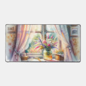 Zonovergoten raam cottage wilde bloemen bureaumat (Voorkant)