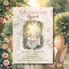 Zonovergoten Rococo Tuinboog Galentine Brunch Bloe Kaart