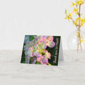 Zonovergoten roze hortensia dank je wel kaart (Gele Bloem)