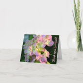 Zonovergoten roze hortensia dank je wel kaart (Voorkant)