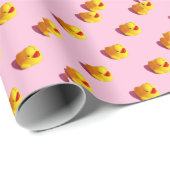 Zonovergoten rubberen eend, minimaal behang cadeaupapier (Rol Hoek)