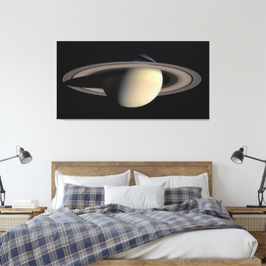 Zonovergoten Saturnus Gas Giant Planet van Cassini Canvas Afdruk (Insitu (Slaapkamer))