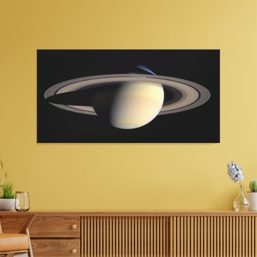 Zonovergoten Saturnus Gas Giant Planet van Cassini Canvas Afdruk (Insitu (Woonkamer))