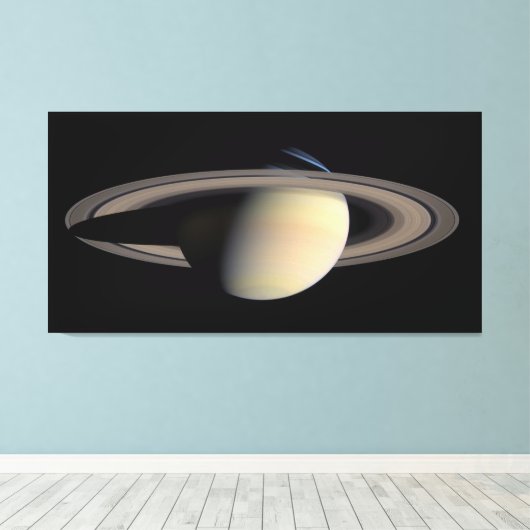 Zonovergoten Saturnus Gas Giant Planet van Cassini Canvas Afdruk (Insitu (Houten vloer))