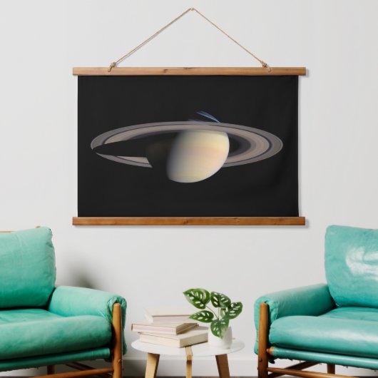 Zonovergoten Saturnus Gas Giant Planet van Cassini Hangend Wandkleed (Woonkamer)