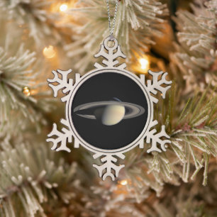 Zonovergoten Saturnus Gas Giant Planet van Cassini Tin Sneeuwvlok Ornament
