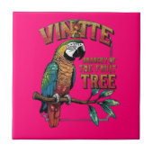 Zonovergoten schoonheid: papegaai in een tropische tegeltje (Voorkant)