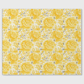 Zonovergoten sereniteit: een geel en wit bruiloft cadeaupapier (Vlak)