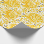 Zonovergoten sereniteit: een geel en wit bruiloft cadeaupapier (Hoek)