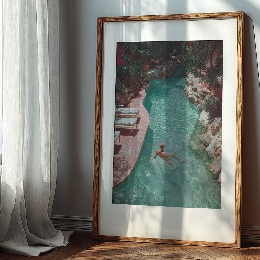 Zonovergoten sereniteit:  ontsnapping aan het zwem poster