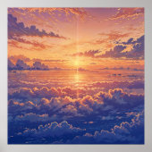 Zonovergoten sfeer - Levendige illustratie Art Sty Poster (Voorkant)