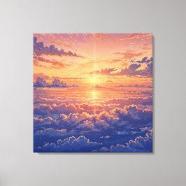 Zonovergoten Sfeer - Levendige Illustratie Kunstst Canvas Afdruk