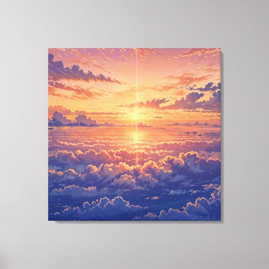 Zonovergoten Sfeer - Levendige Illustratie Kunstst Canvas Afdruk (Voorkant)