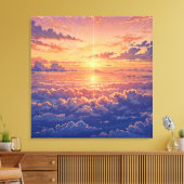 Zonovergoten Sfeer - Levendige Illustratie Kunstst Canvas Afdruk (Insitu (Woonkamer))