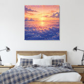 Zonovergoten Sfeer - Levendige Illustratie Kunstst Canvas Afdruk (Insitu (Slaapkamer))