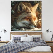 Zonovergoten Sneeuw Vos Rust Canvas Afdruk (Insitu (Slaapkamer))