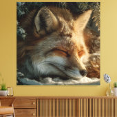 Zonovergoten Sneeuw Vos Rust Canvas Afdruk (Insitu (Woonkamer))
