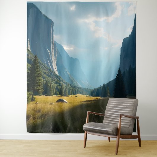 "Zonovergoten stilte in de granietvallei" Wandkleed (In situ)