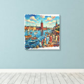 Zonovergoten Stockholm Waterfront Canvas Kunst (Insitu (Houten vloer))