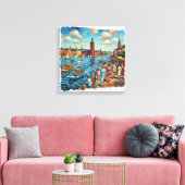 Zonovergoten Stockholm Waterfront Canvas Kunst (Insitu (Woonkamer))