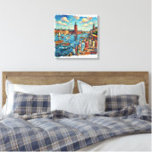 Zonovergoten Stockholm Waterfront Canvas Kunst (Insitu (Slaapkamer))