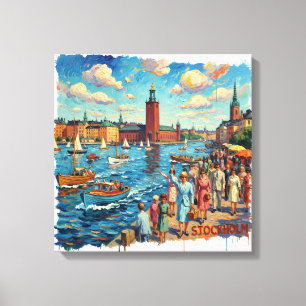 Zonovergoten Stockholm Waterfront Canvas Kunst