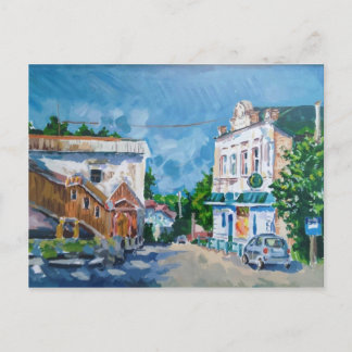 Zonovergoten Straat Impressionistische Ansichtkaar Briefkaart