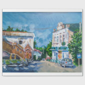 Zonovergoten Straat Impressionistische Inpakpapier (Vlak)