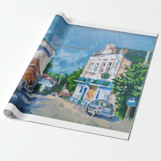 Zonovergoten Straat Impressionistische Inpakpapier